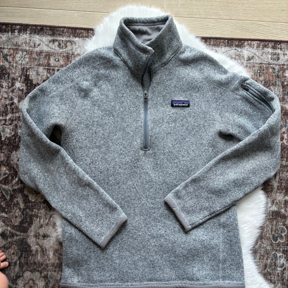 Patagonia Better Sweater 1/4 Zip Fleece Pullover Womens M Gray 25618